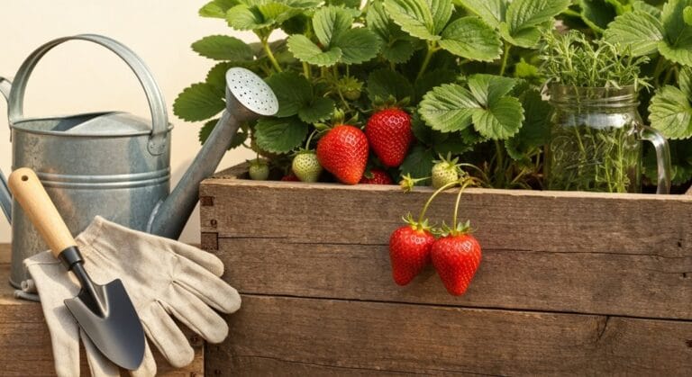 big strawberries raised bed