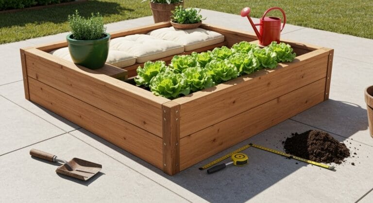 raised bed installation on concrete