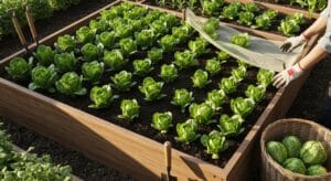 romaine in raised beds